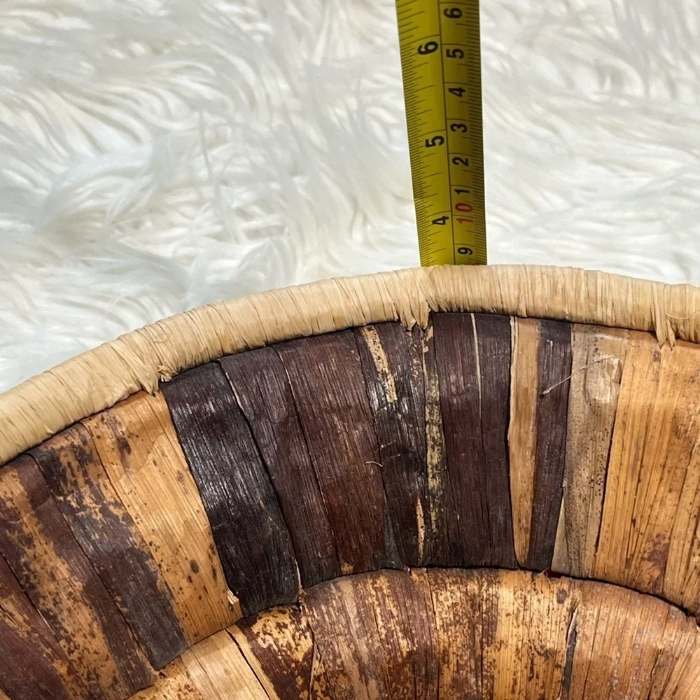 NEW Handwoven African Recycled Natural Banana Leaf Woven Bowl / Wall Hanging
